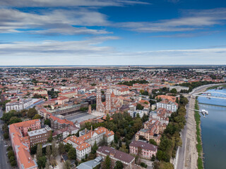 Fototapeta premium aerial photo of beautiful Szeged