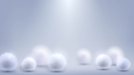 Vector background with white fluffy balls - obrazy, fototapety, plakaty