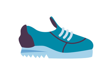 Fitness blue shoe on white background vector design
