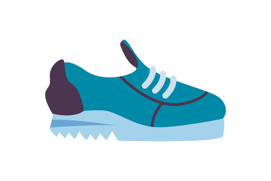 Fitness Blue Shoe On White Background Vector Design