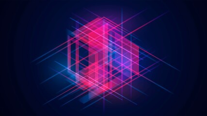 Dark background with abstract glowing red figure