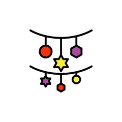 garland filled outline Icon.carnival and tool vector illustration on white background