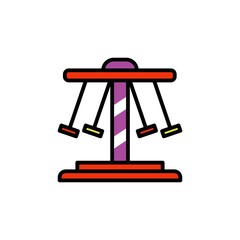 Fototapeta premium swings filled outline Icon.carnival and tool vector illustration on white background