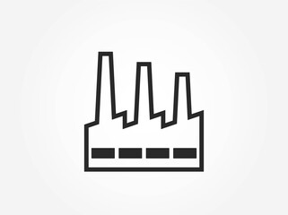 industry plant line icon. manufacturing and factory symbol