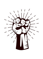 Revolution fist up isolated vector design