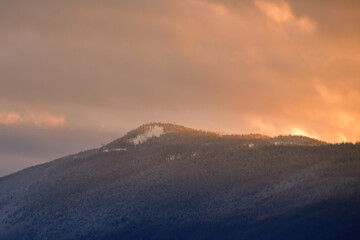 sunrise in the mountains