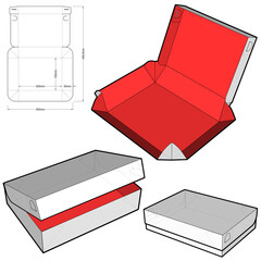 Self-assembling Folding Box. Ease of assembly, no need for glue (Internal measurement 20x15x5cm). The .eps file is full scale and fully functional. Prepared for real cardboard production.