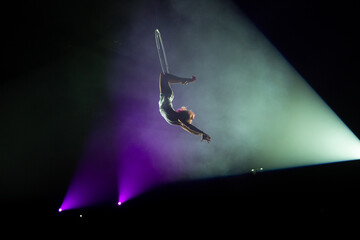 performances of artists under the dome of the circus © Andrey