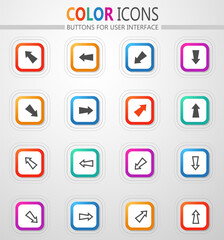 Arrows, directions and signposts icon set
