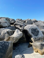 Heart shape on rocky jetties 