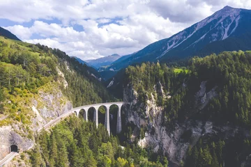 Fotobehang Landwasserviaduct Landwasserviaduct, Zwitserland