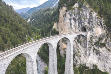 Peel and stick wall murals Landwasser Viaduct Landwasser viaduct, Switzerland 