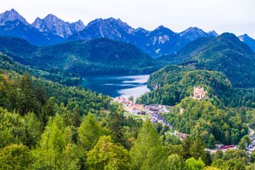 famous medieval german castle, land of knights, dragons and princesses, hohenschwangau castle