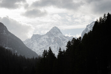 mountains and clouds