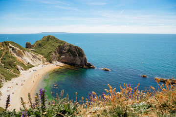 Great white cliffs by the sea in England. white cliffs of south England © Marianna