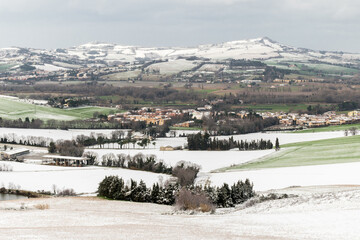 The hills near Pesaro during the winter (Marche, Italy)