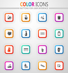 Cleaning company, cleaning service icon set