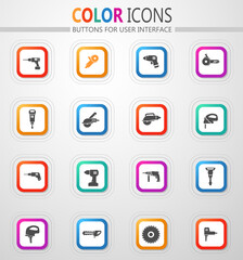 Power tools icons set
