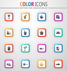 Food and kitchen icons set
