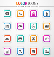 Grocery store icons set
