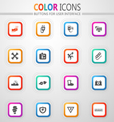 High voltage icons set