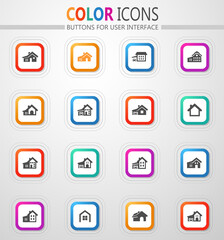 house type icon set