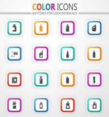 Household chemicals icons set