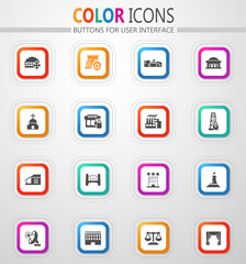 Infrastucture of the city icons set