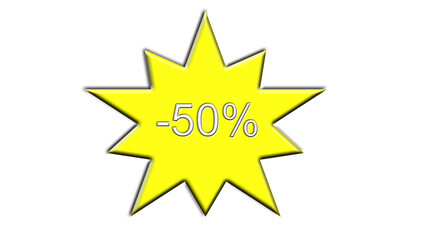 yellow star fifty percent discount