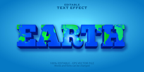 Earth text, edtable text effect plastic style