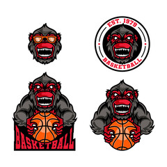 Kong Basketball Mascot Logo