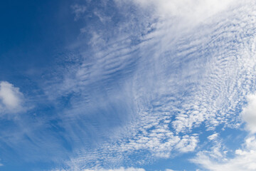 Naklejka na ściany i meble Cloudscape on blue sky during the day.