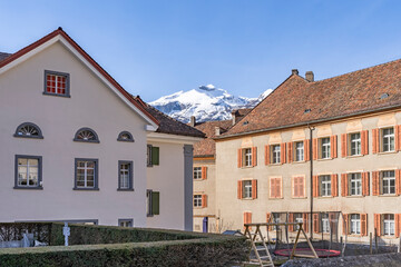 Historical buildings in Chur in Switzerland