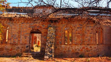 Ruins of the 1880's church at an old mission station close to Kipili, Tanzania
