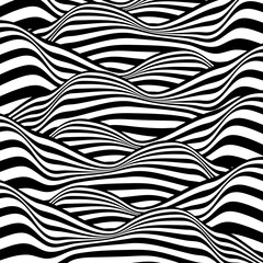 Abstract background. Waves of lines. Optical illusion.