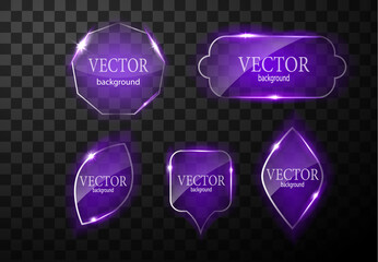 Glass vector button plane. Easy editable background