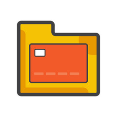 file folder with payment icon. file folder illustration. Flat vector icon. can use for, icon design element,ui, web, mobile app.