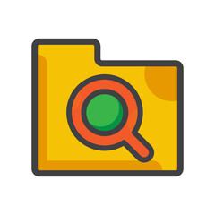 file folder with search icon. file folder illustration. Flat vector icon. can use for, icon design element,ui, web, mobile app.