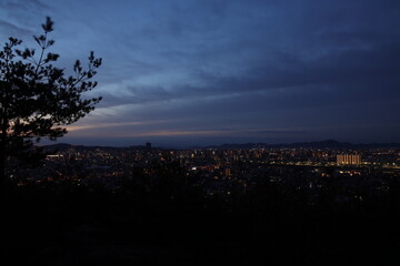 とても美しい日本の岡山県岡山市の夜景 Wall Mural Wallpaper Murals 仁 藤原
