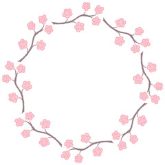 Spring frame from branches with flowers