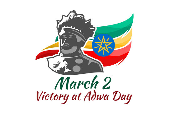 March 2, Victory at Adwa Day. Public holidays in Ethiopia vector illustration.  Suitable for greeting card, poster and banner. 