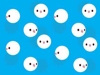 Animal Head Animation White Dove Cartoon Illustration Seamless Background