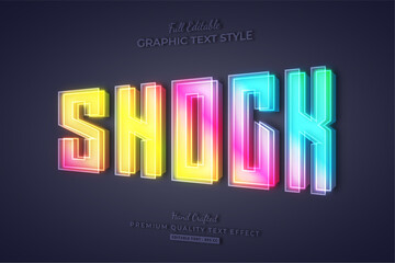 Shock Colorful Gradient 3D Editable Text Effect Font Style