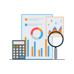 Flat design data analysis. Vector Illustration for mobile app, website.