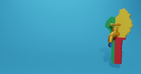 Water crisis and dry season in benin for infographics and social media content in 3D rendering