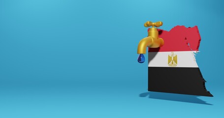 Water crisis and dry season in egypt for infographics and social media content in 3D rendering