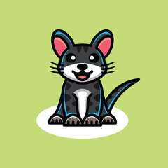 Simple Cat Mascot Logo Design. Abstract emblems, design concepts, logos, logo type elements