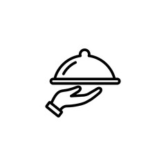 Tray icon, Tray on the hand vector