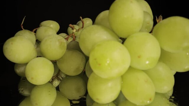 Bunch of green Grapes - close up shot - macro shot with probe lens