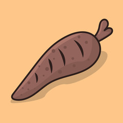 yucca vegetable cartoon isolated vector illustration in flat style